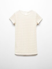 Mango Cream Knit Openwork Sweater - Image 3 of 5