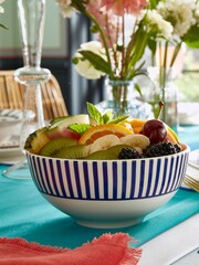 Spode Set of 4 Blue Steccato Rimless Bowls - Image 1 of 6
