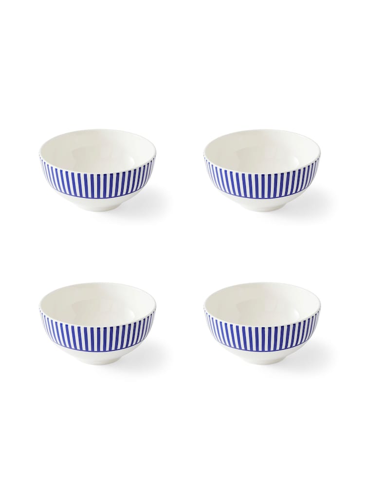 Spode Set of 4 Blue Steccato Rimless Bowls - Image 6 of 6