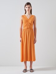 LK Bennett Claud Cotton-Lenzing™ Ecovero™ Viscose Blend Dress - Image 1 of 3