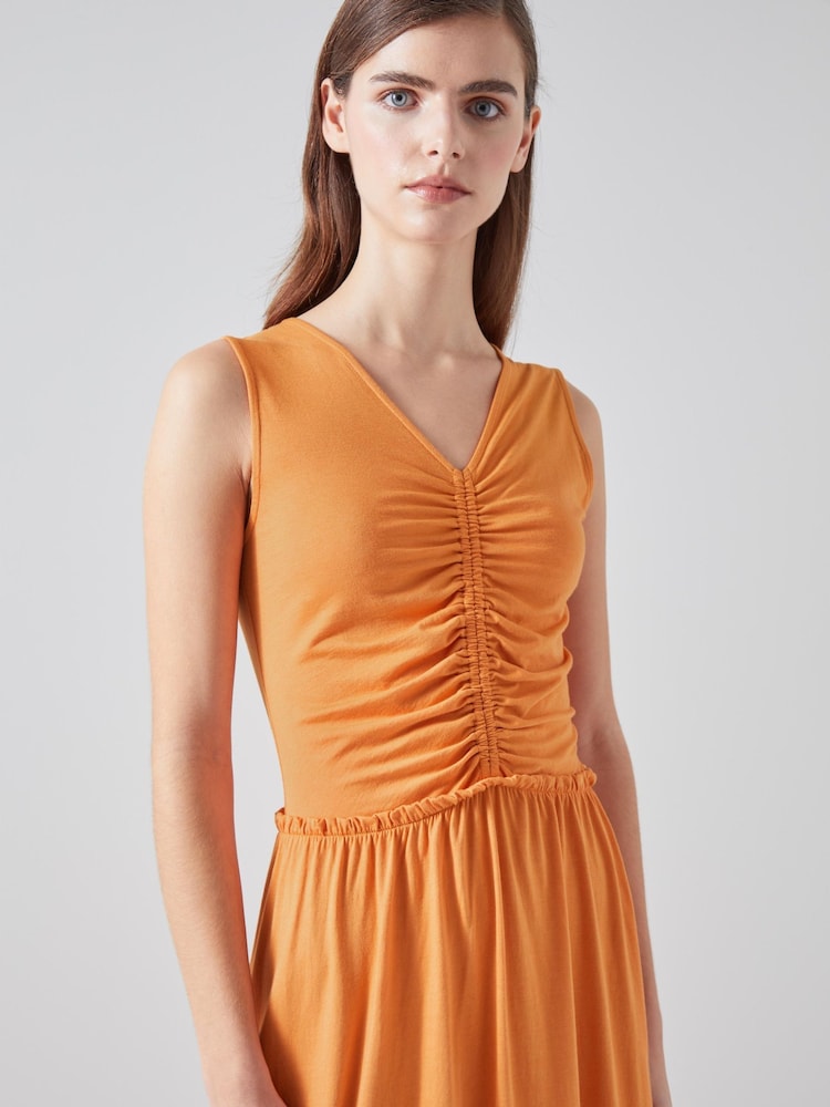 LK Bennett Claud Cotton-Lenzing™ Ecovero™ Viscose Blend Dress - Image 3 of 3