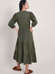 Monsoon Green 100% Cotton Larissa Lace Trim Dress - Image 3 of 5