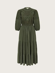 Monsoon Green 100% Cotton Larissa Lace Trim Dress - Image 5 of 5