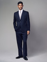 marine - Coupe ajustée Wool Blend Rayure Costume Veste - Image 2 de 4