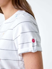 Roman White Lightning Embroidery Stripe Stretch T-Shirt - Image 5 of 5