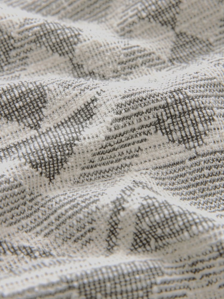 Neutral Navajo Style Cuban Collar Textured Jersey Short Sleeve Shirt - Image 8 of 8