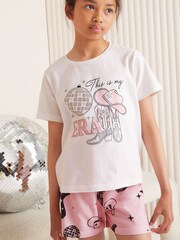 Lipsy Pink Jersey Shorts Pyjamas (5-16yrs) - Image 1 of 1
