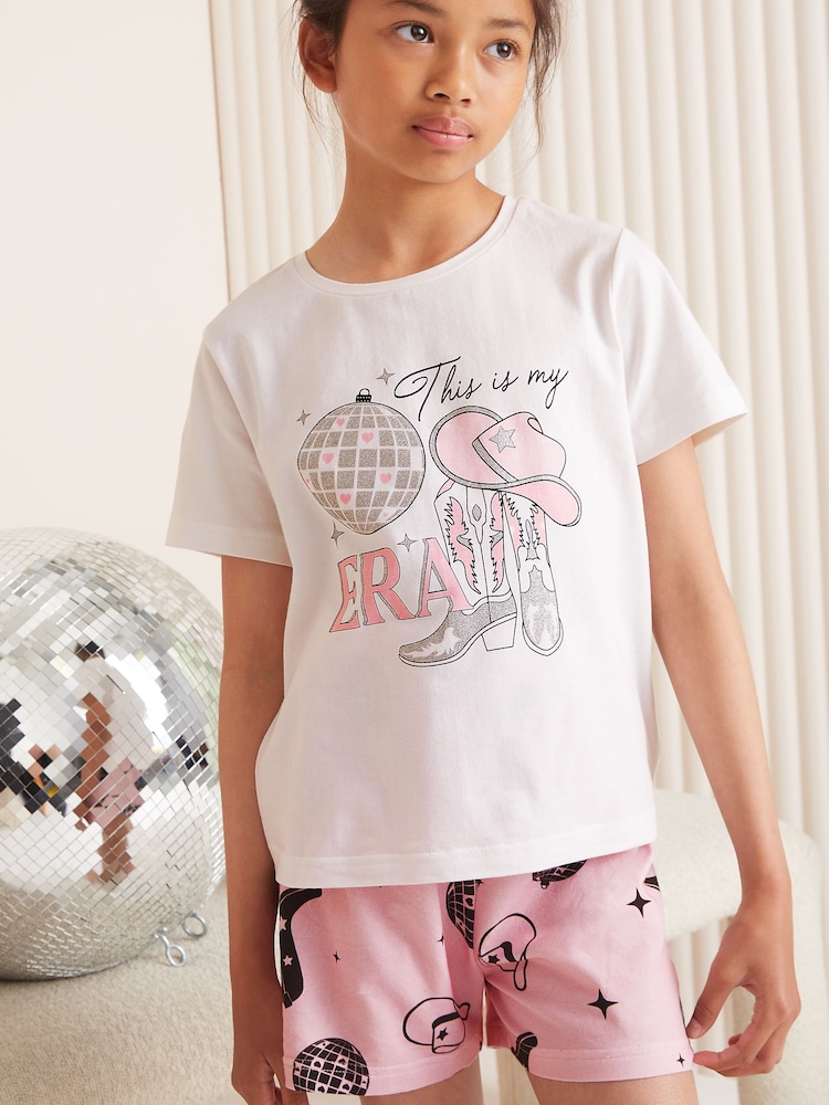 Lipsy Pink Jersey Shorts Pyjamas (5-16yrs) - Image 1 of 1 Lipsy Pink Jersey Shorts Pyjamas (5-16yrs) - Image 1 of 1