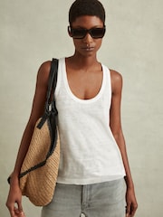 Reiss White Taloulah Scoop Neck Vest - Image 1 of 6