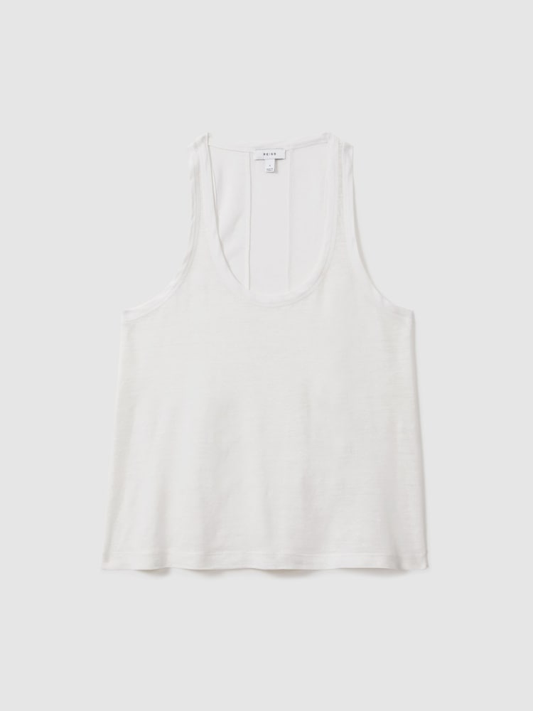 Reiss White Taloulah Scoop Neck Vest - Image 2 of 6