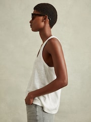 Reiss White Taloulah Scoop Neck Vest - Image 4 of 6