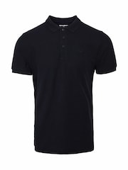 Threadbare Black Ecru Slate Cotton Pique Polo Shirts 3 Pack - Image 2 of 3
