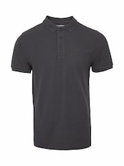 Threadbare Black Ecru Slate Cotton Pique Polo Shirts 3 Pack - Image 3 of 3