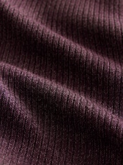 Berry Red Ribbed Knitlook Lounge Trousers - Image 8 of 8