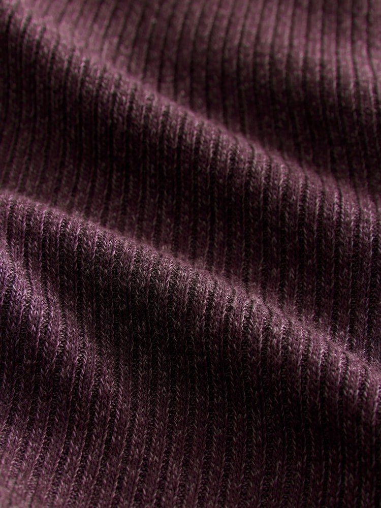 Berry Red Ribbed Knitlook Lounge Trousers - Image 8 of 8