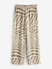JDY Green Petite Zebra Print Wide Leg Trousers - Image 5 of 5