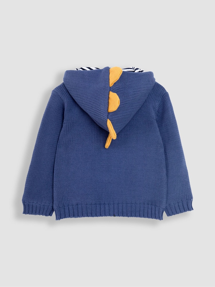 JoJo Maman Bébé Blue Dino Hooded Cosy Hoodies - Image 2 of 3