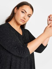 Yours Curve Black Metallic Top - Image 4 of 5