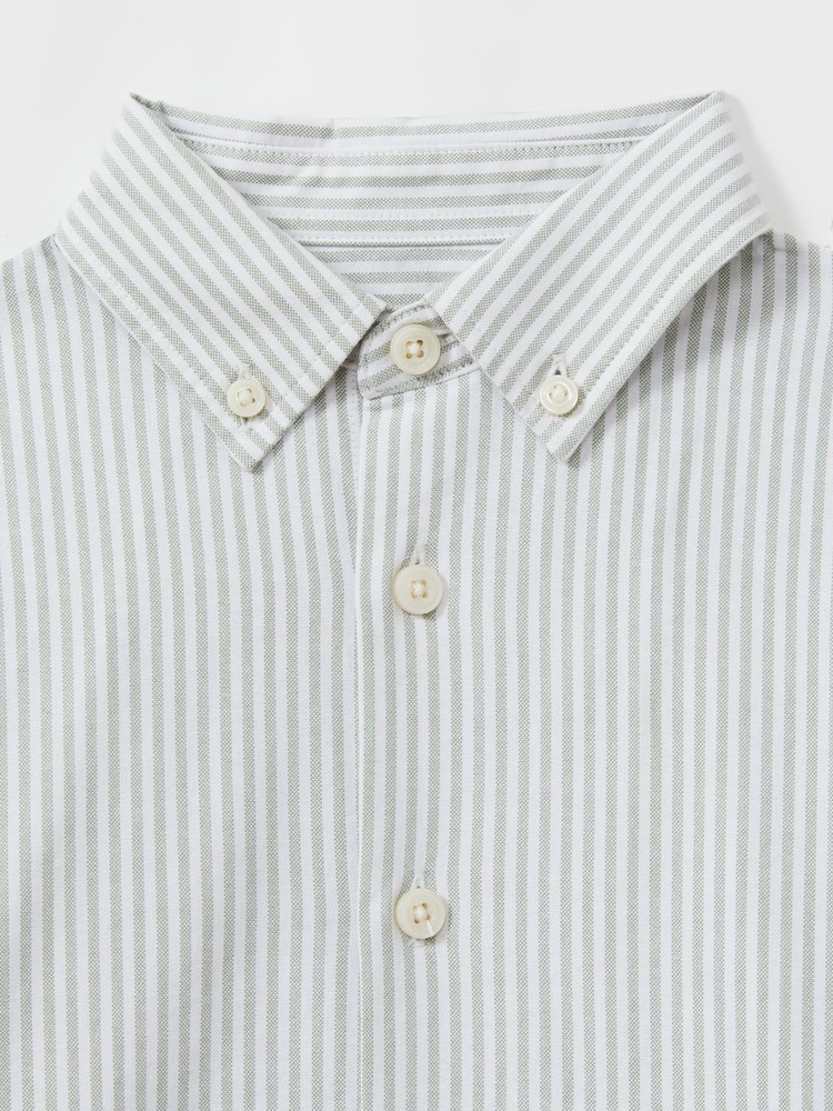 Reiss Green/Offwhite Welby 9-13 yrs Cotton Striped Oxford Shirt - Image 4 of 4