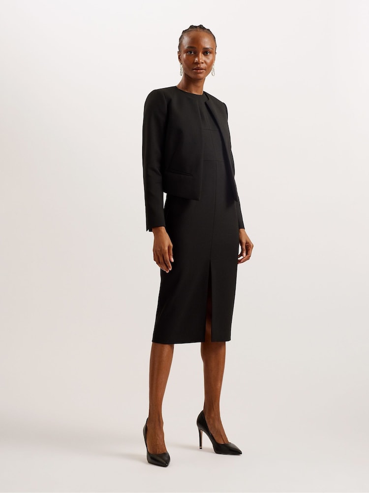 Schwarz - Ted Baker Manabuj Gekürzte Figurbetonte Jacke - Bild 1 von 6 Schwarz - Ted Baker Manabuj Gekürzte Figurbetonte Jacke - Bild 1 von 6