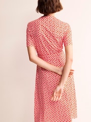 Boden Red Julia Short Sleeve Shirt Dress - Image 3 of 5