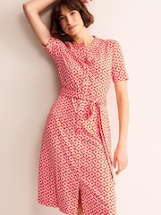 Boden Red Julia Short Sleeve Shirt Dress - Image 4 of 5