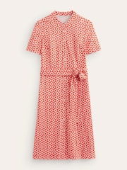 Boden Red Julia Short Sleeve Shirt Dress - Image 5 of 5