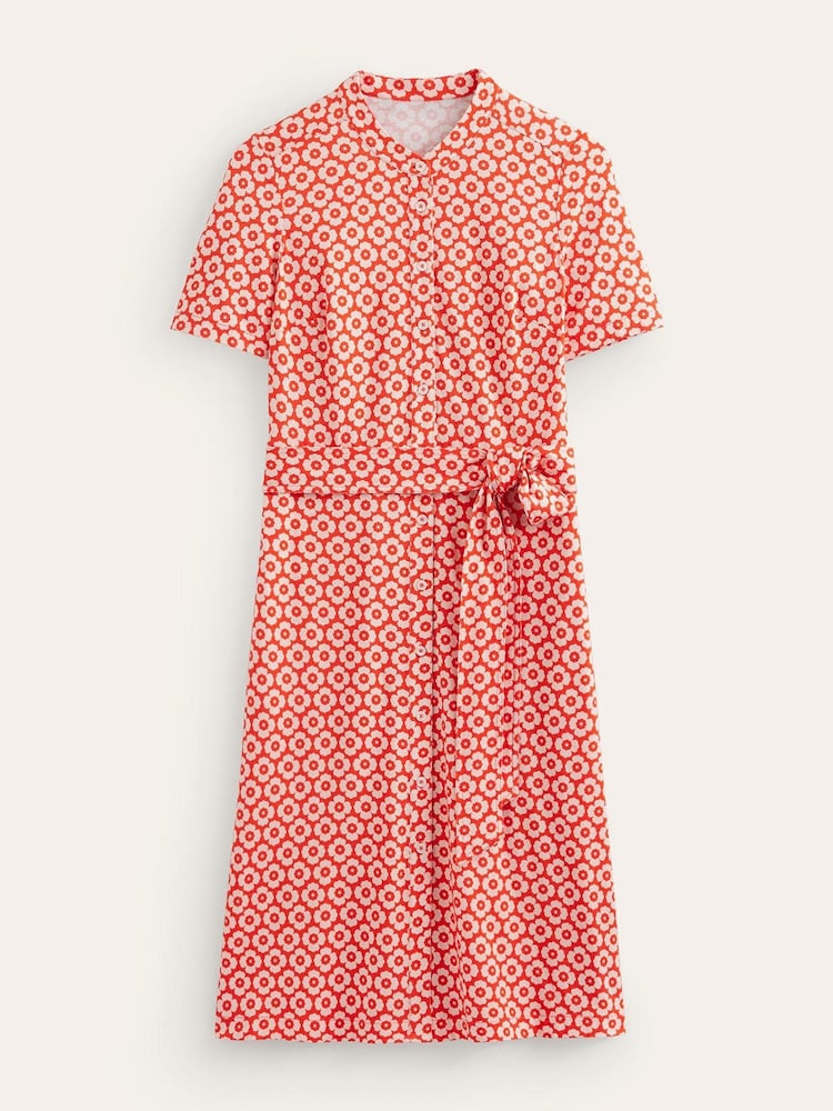 Boden Red Julia Short Sleeve Shirt Dress - Image 5 of 5 Boden Red Julia Short Sleeve Shirt Dress - Image 5 of 5