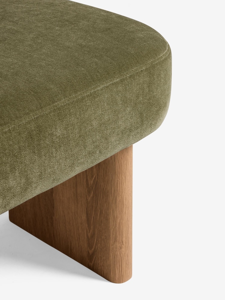 Relaxed Chenille Light Olive Nomad Left Hand Corner Dining Table and Corner Bench Set - Image 10 of 10