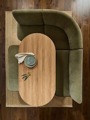 Relaxed Chenille Light Olive Nomad Left Hand Corner Dining Table and Corner Bench Set - Image 2 of 10