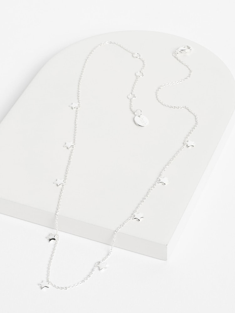 Hush Silver Tone Mini Multi Star Choker Necklace - Image 1 of 4