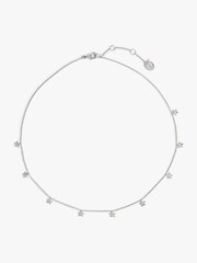 Hush Silver Tone Mini Multi Star Choker Necklace - Image 2 of 4