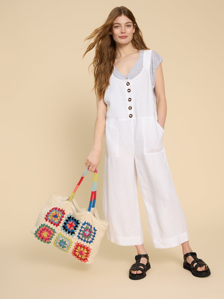 White Stuff White 100% Linen Viola Jumpsuit - Image 1 of 7 White Stuff White 100% Linen Viola Jumpsuit - Image 1 of 7
