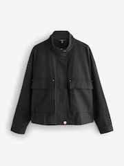 Black Funnel Neck Utility Bomber Jacket - Image 10 of 10