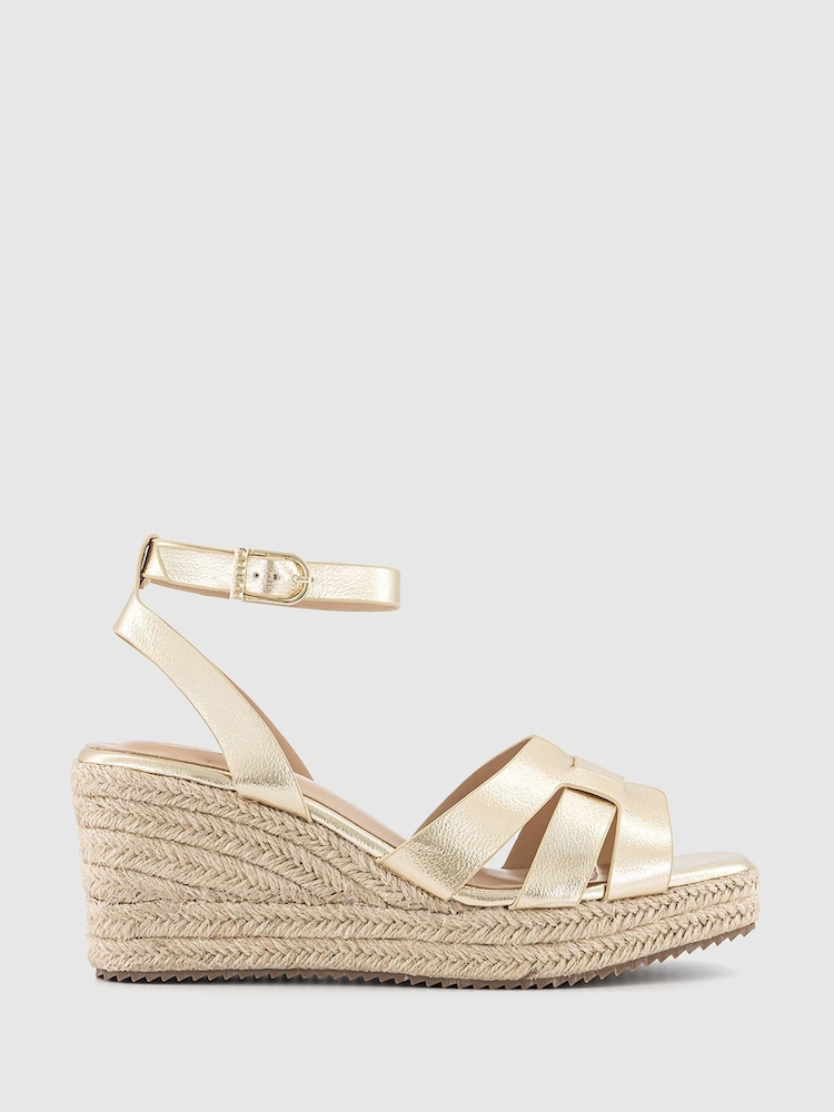 Office Metallic Marta Weave Espadrille Wedge Sandals - Image 1 of 3