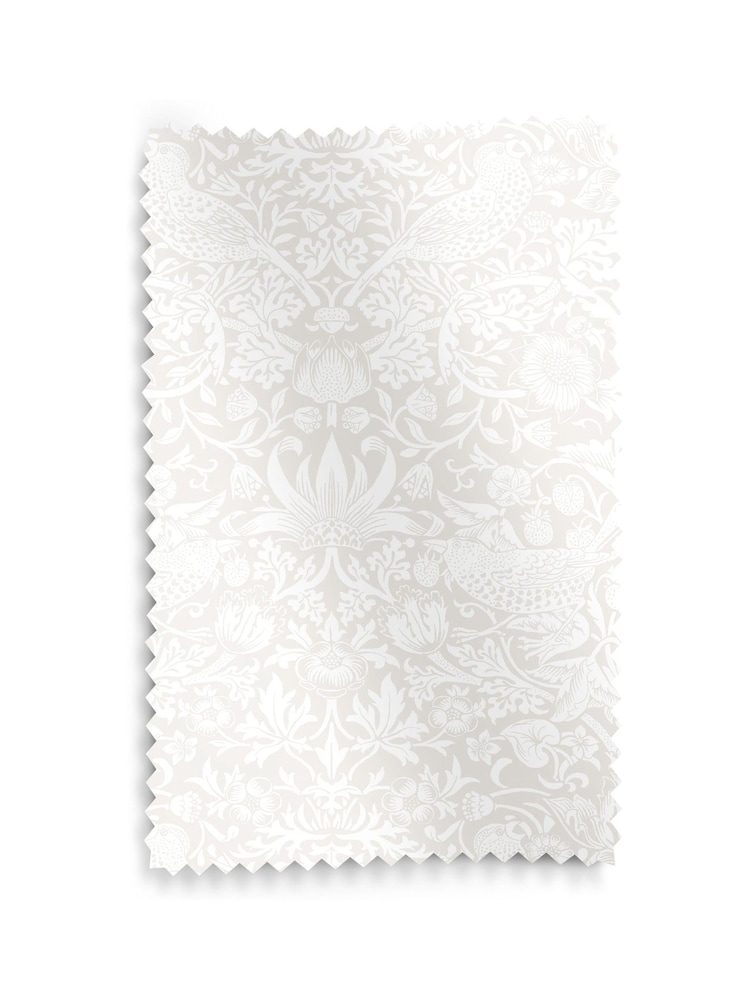 William Morris At Home Chalk Strawberry Thief Sheer Made To Measure Curtains - Image 5 of 5