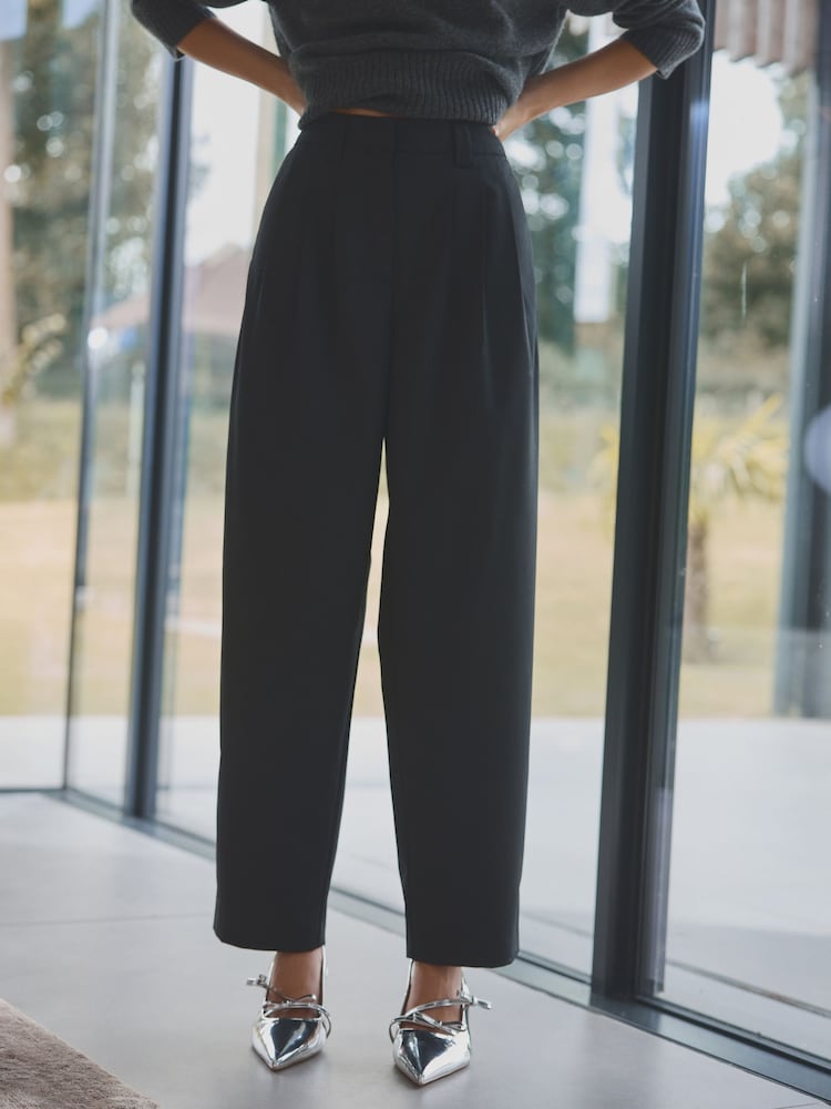 Black Premium Wool Rich Tapered Trousers - Image 3 of 5