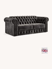 Jay-Be Luxe Velvet Steel Grey Chesterfield 3 Seater Sofa Bed - Image 2 of 6