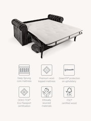 Jay-Be Luxe Velvet Steel Grey Chesterfield 3 Seater Sofa Bed - Image 3 of 6
