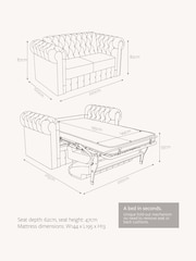 Jay-Be Luxe Velvet Steel Grey Chesterfield 3 Seater Sofa Bed - Image 6 of 6