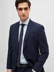 BOSS Blue Regular-Fit Shirt In Easy-Iron Checked Cotton Poplin - Image 5 of 6