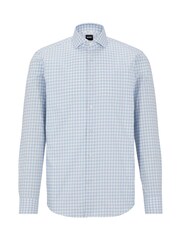 BOSS Blue Regular-Fit Shirt In Easy-Iron Checked Cotton Poplin - Image 6 of 6