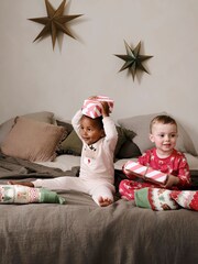 JoJo Maman Bébé Red Christmas Jersey Pyjamas - Image 2 of 9