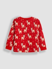 JoJo Maman Bébé Red Christmas Jersey Pyjamas - Image 7 of 9