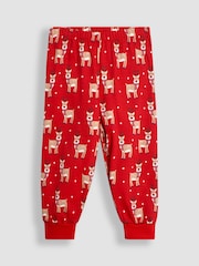 JoJo Maman Bébé Red Christmas Jersey Pyjamas - Image 8 of 9