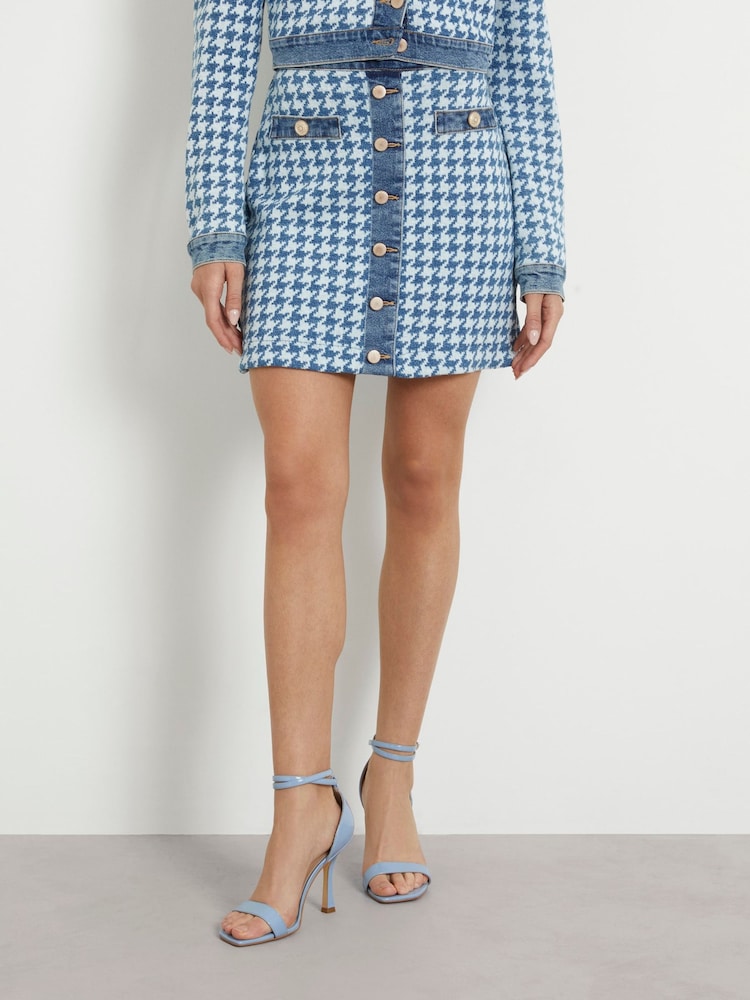 Guess Blue Tweed Skirt - Image 1 of 8