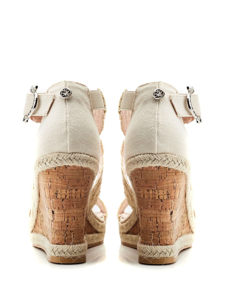 Moda In Pelle Crossover Strap Wedge Sandal - Image 3 of 4