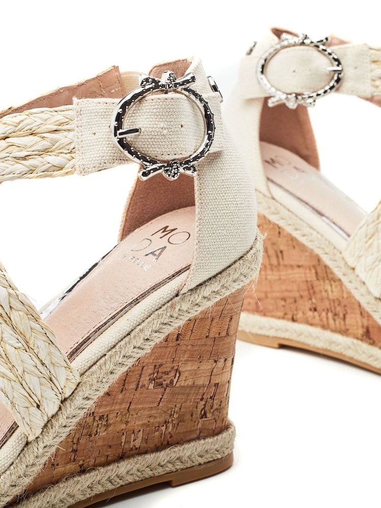 Moda In Pelle Crossover Strap Wedge Sandal - Image 4 of 4
