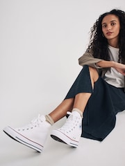 Converse White Chuck Taylor All Star Wedge Trainers - Image 2 of 13