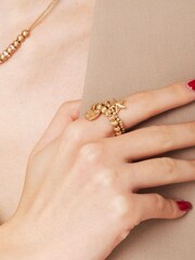 Bibi Bijoux Gold Tone Stellar Harmony Stretch Ring Set - Image 2 of 4